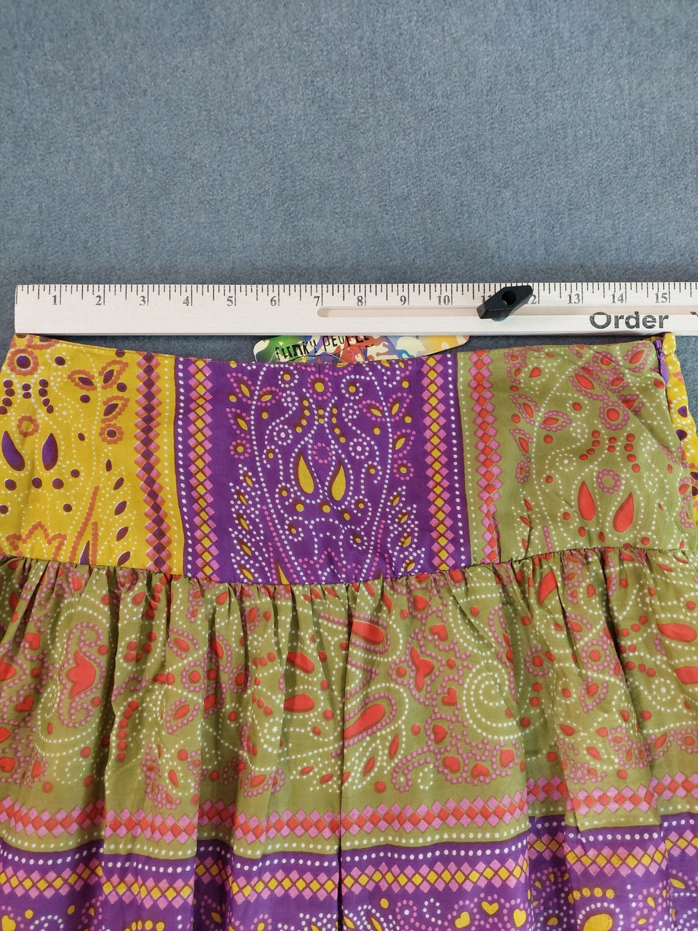NWT Funky People Boho Paisley Cotton Mini Skirt Festival M - Picture 4 of 11